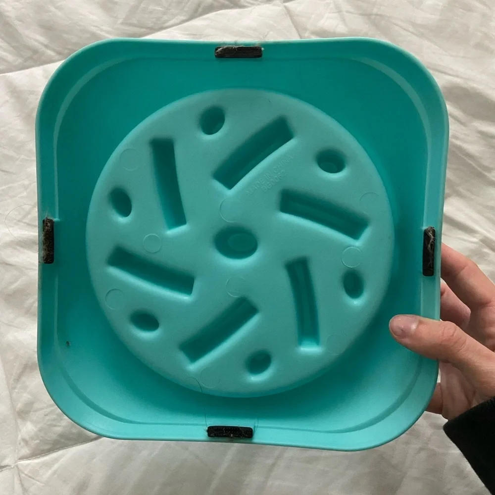 2 PACK 7in BLUE SLOW FEEDER BOWLS